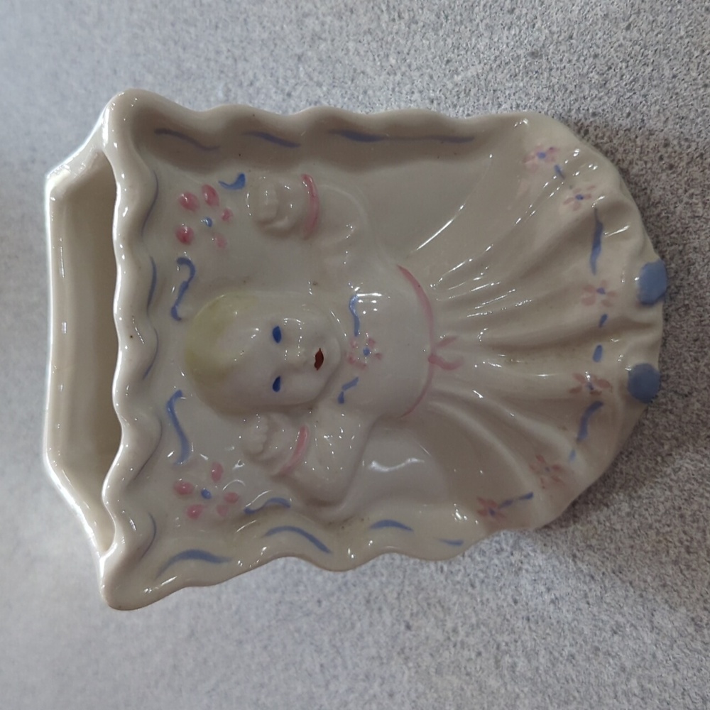 California Pottery baby girl planter pink blonde Florence Ceramics of Pasadena
